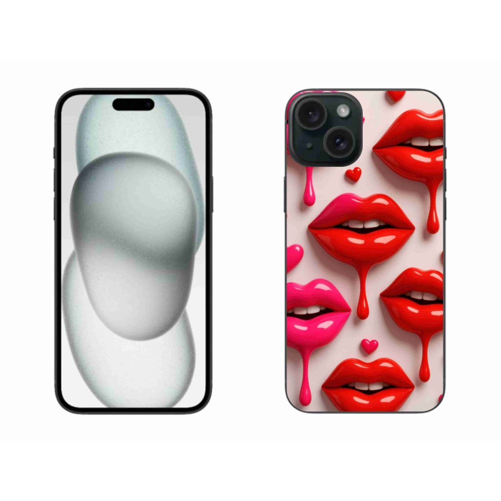 Gélový kryt mmCase na iPhone 15 Plus - pery 2