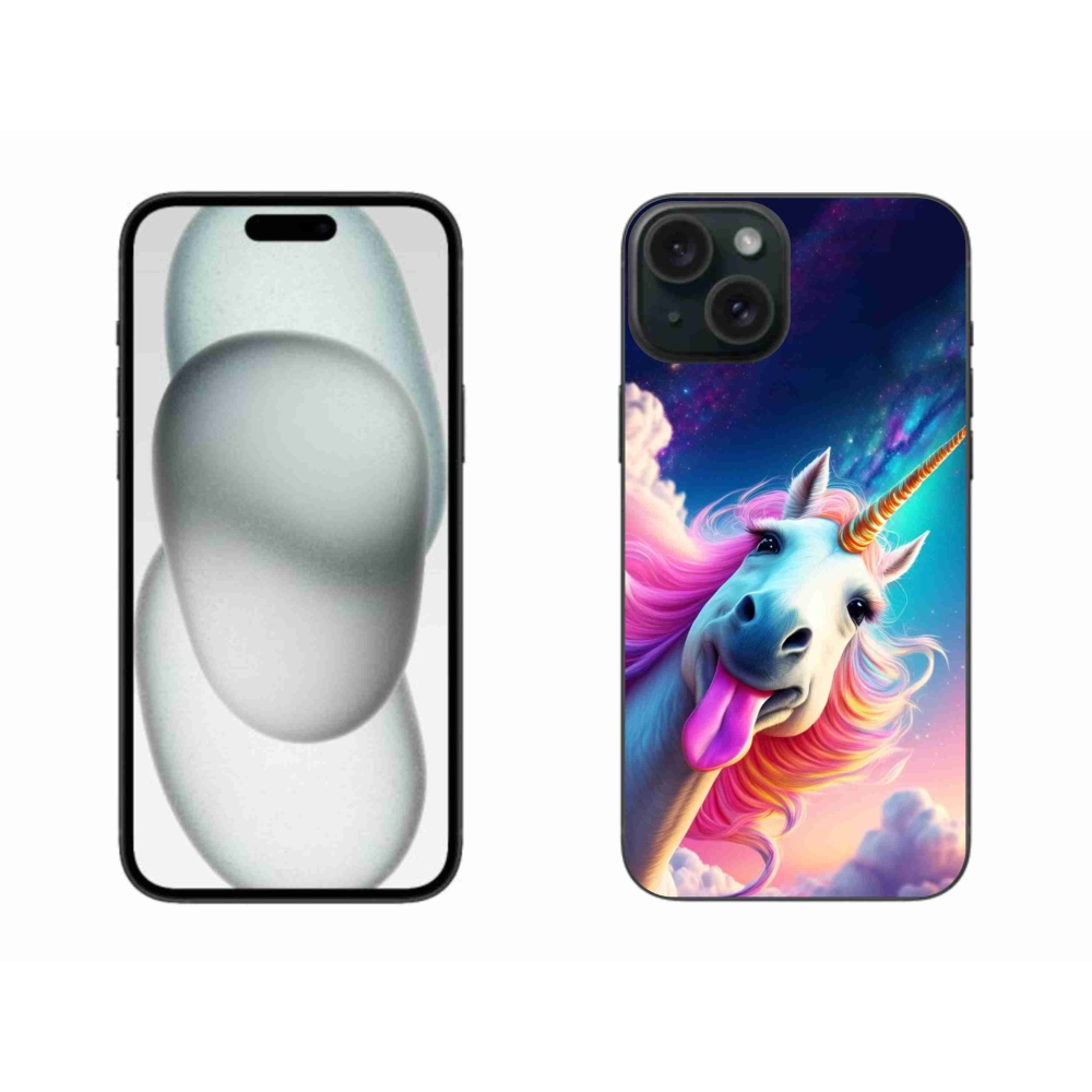 Gélový kryt mmCase na iPhone 15 Plus - šialený jednorožec