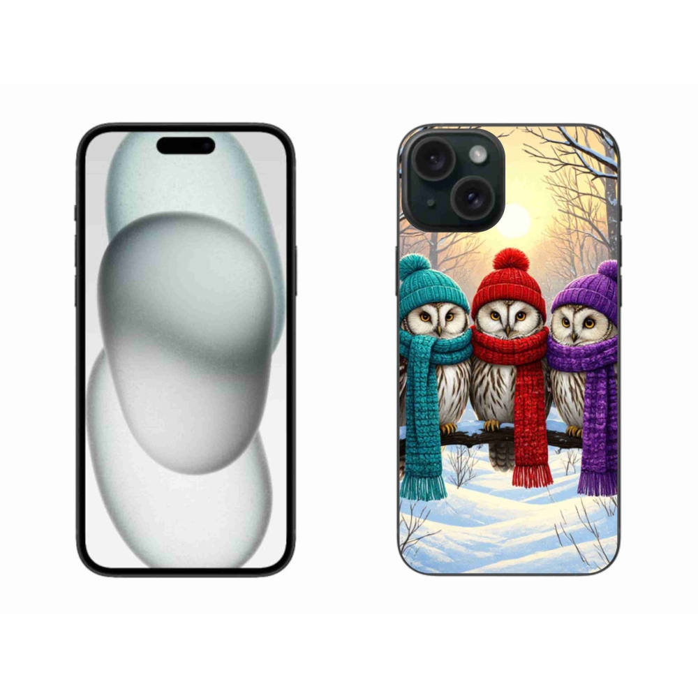 Gélový kryt mmCase na iPhone 15 Plus - soví priatelia