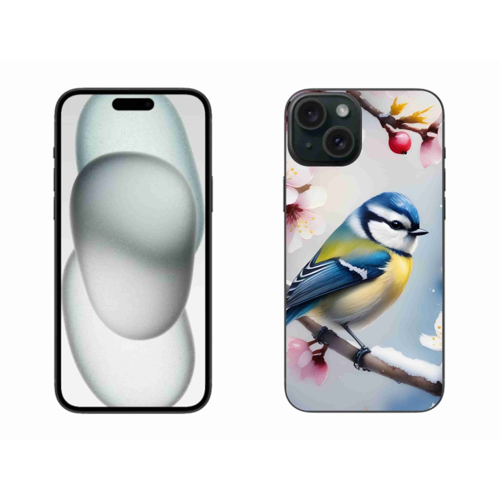 Gélový kryt mmCase na iPhone 15 Plus - sýkorka