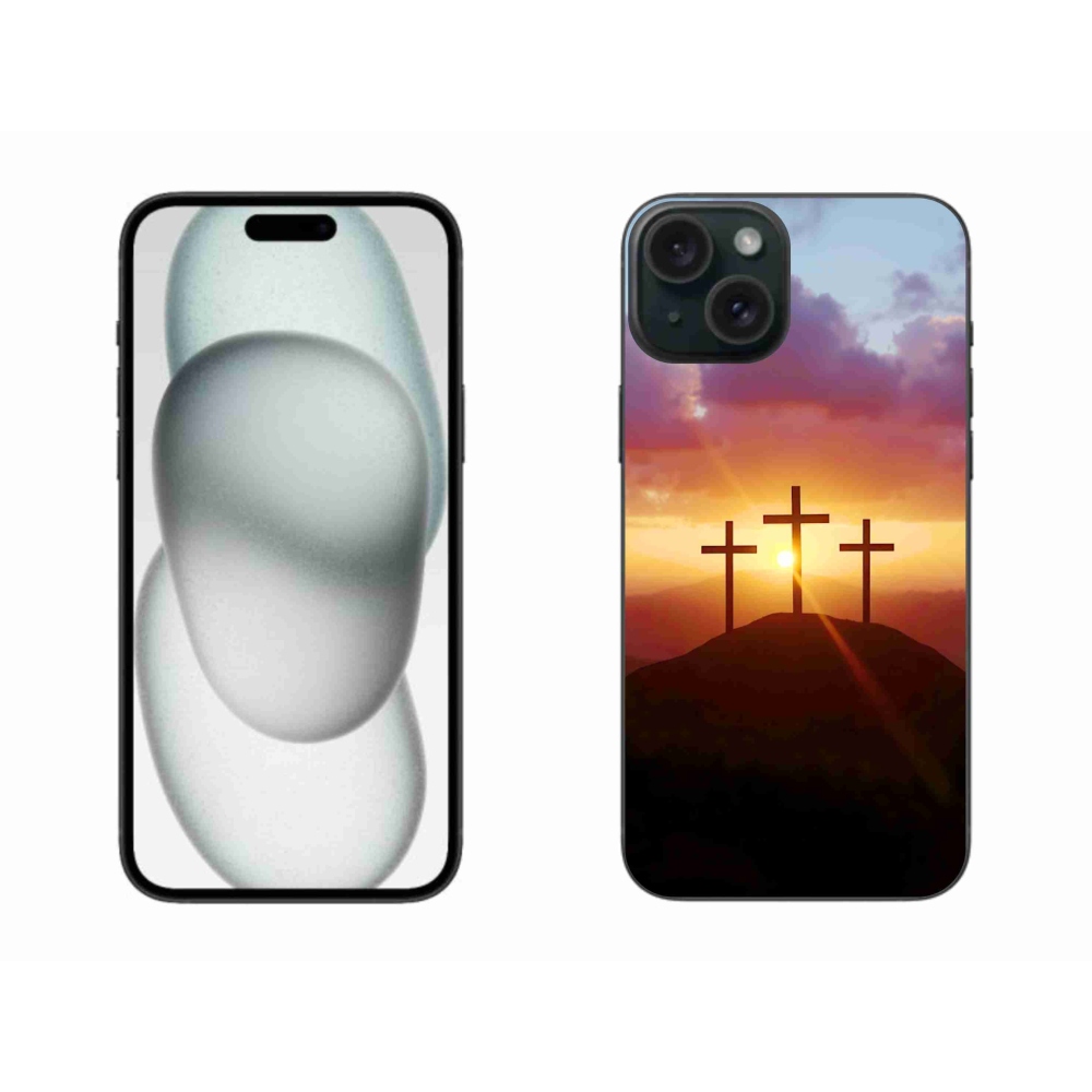 Gélový kryt mmCase na iPhone 15 Plus - tri kríža