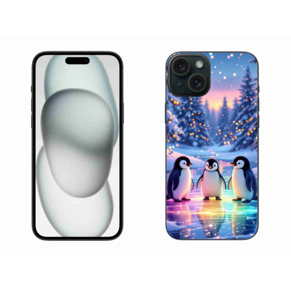 Gélový kryt mmCase na iPhone 15 Plus - tučniaci