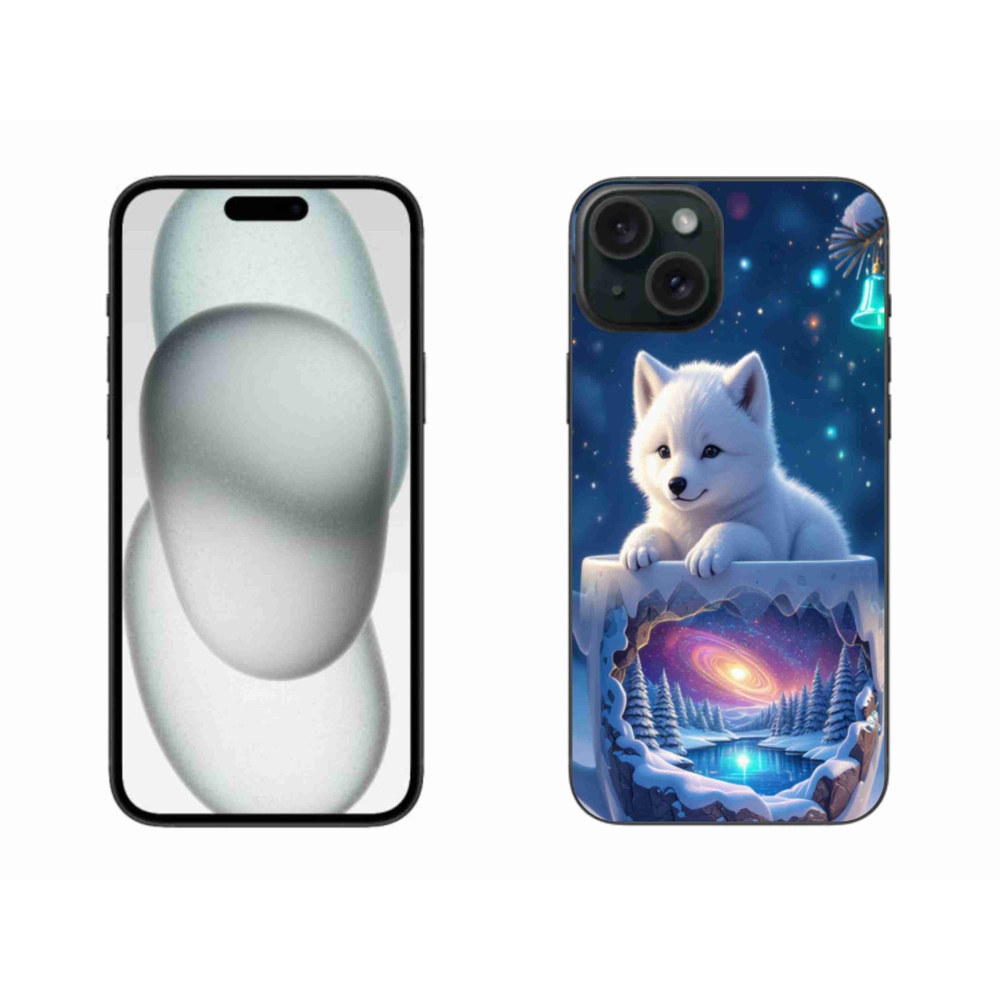 Gélový kryt mmCase na iPhone 15 Plus - vianočné šteňa