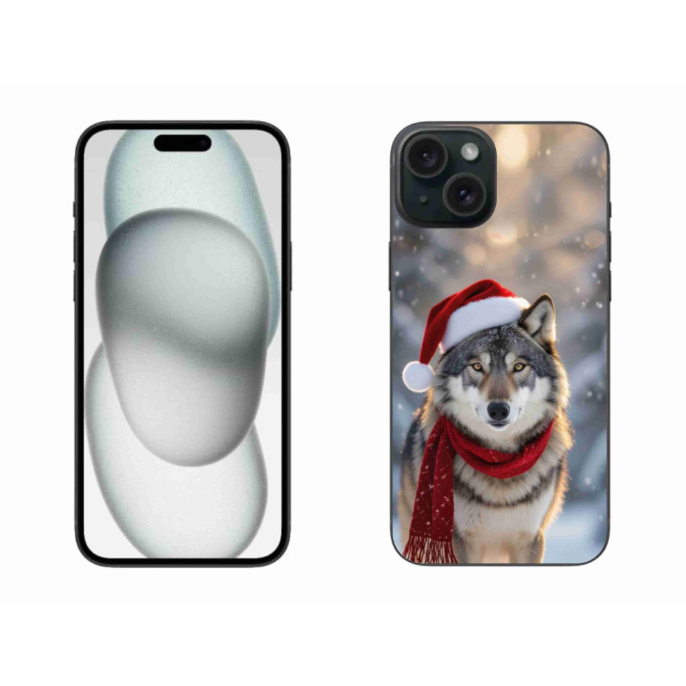 Gélový kryt mmCase na iPhone 15 Plus - vianočný vlk