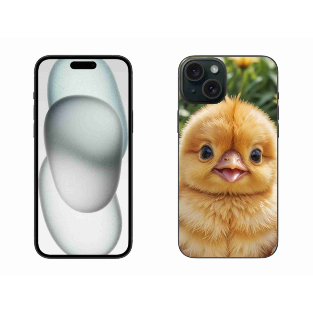 Gélový kryt mmCase na iPhone 15 Plus - veselé kuriatko