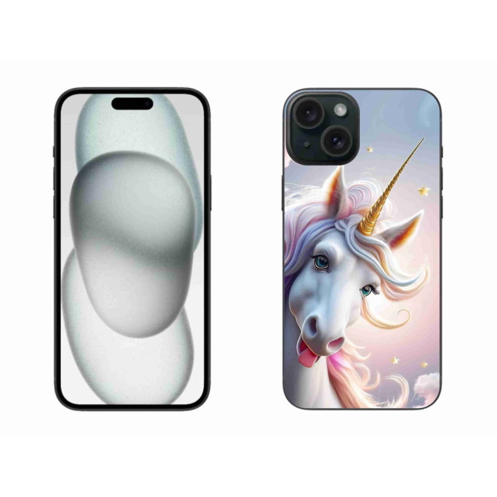 Gélový kryt mmCase na iPhone 15 Plus - veselý jednorožec
