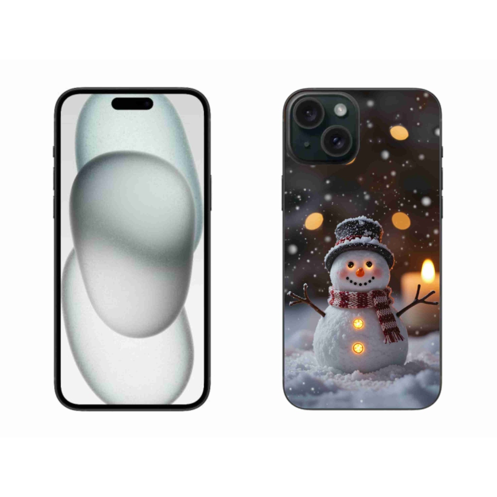 Gélový kryt mmCase na iPhone 15 Plus - veselý snehuliak