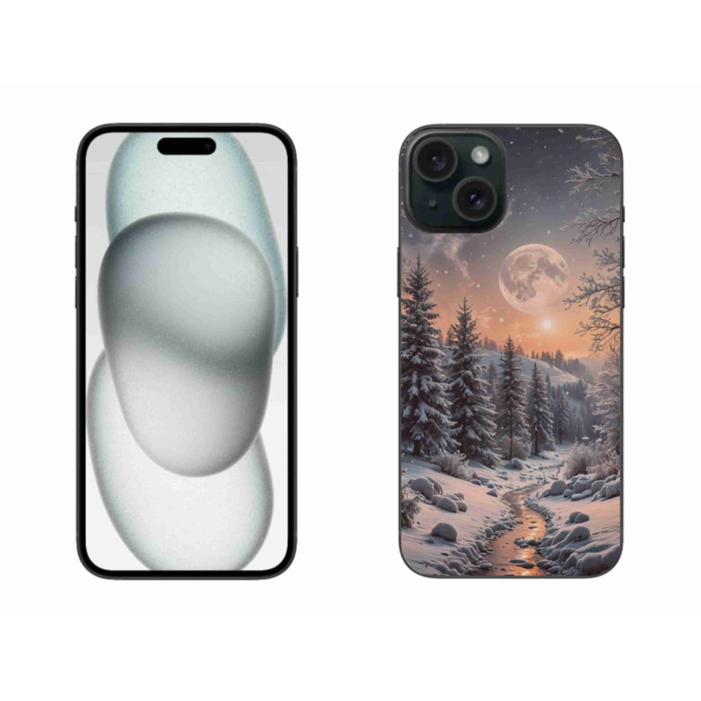 Gélový kryt mmCase na iPhone 15 Plus - zimná krajina 2