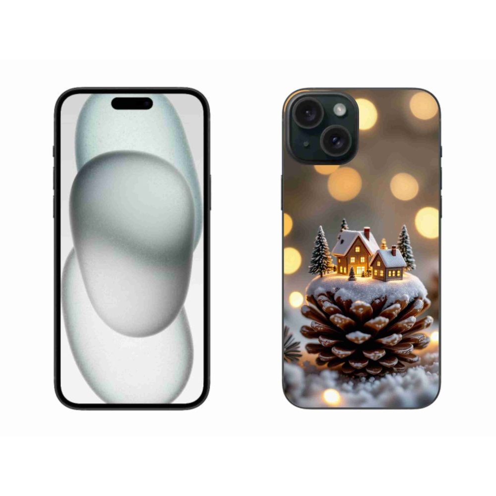 Gélový kryt mmCase na iPhone 15 Plus - zimná dedinka
