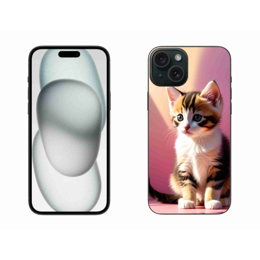 Gélový kryt mmCase na iPhone 15 Plus - zvedavé mačiatko 2