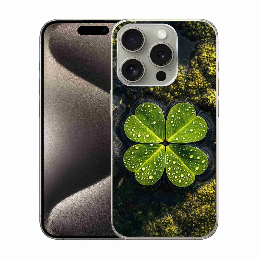 Gélový kryt mmCase na iPhone 15 Pro - štvorlístok
