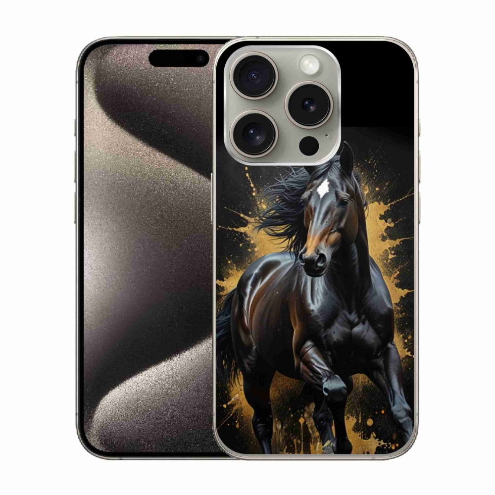 Gélový kryt mmCase na iPhone 15 Pro - elegantný čierny žrebec
