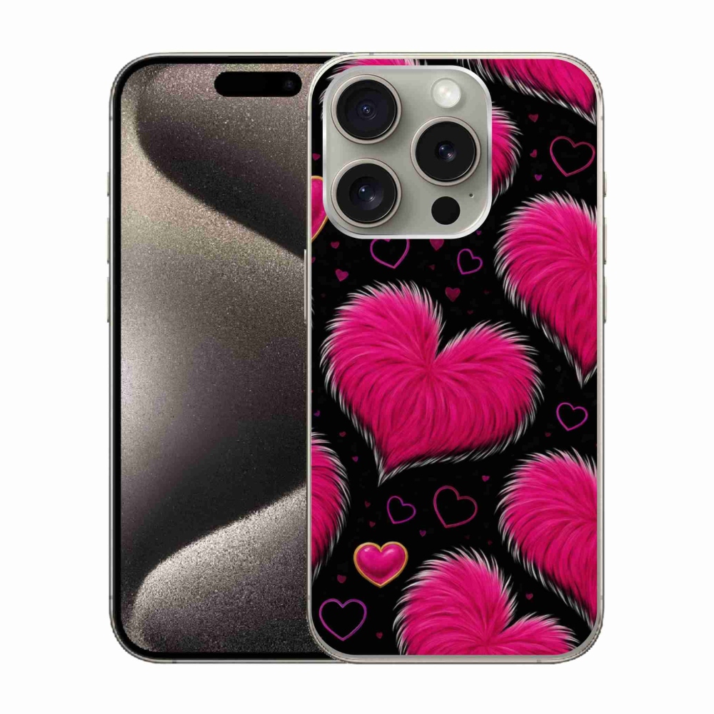 Gélový kryt mmCase na iPhone 15 Pro - hebké srdce