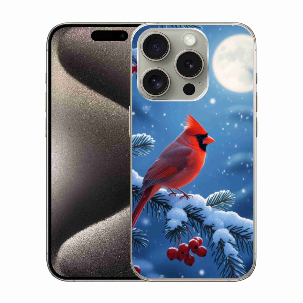 Gélový kryt mmCase na iPhone 15 Pro - kardinál červený