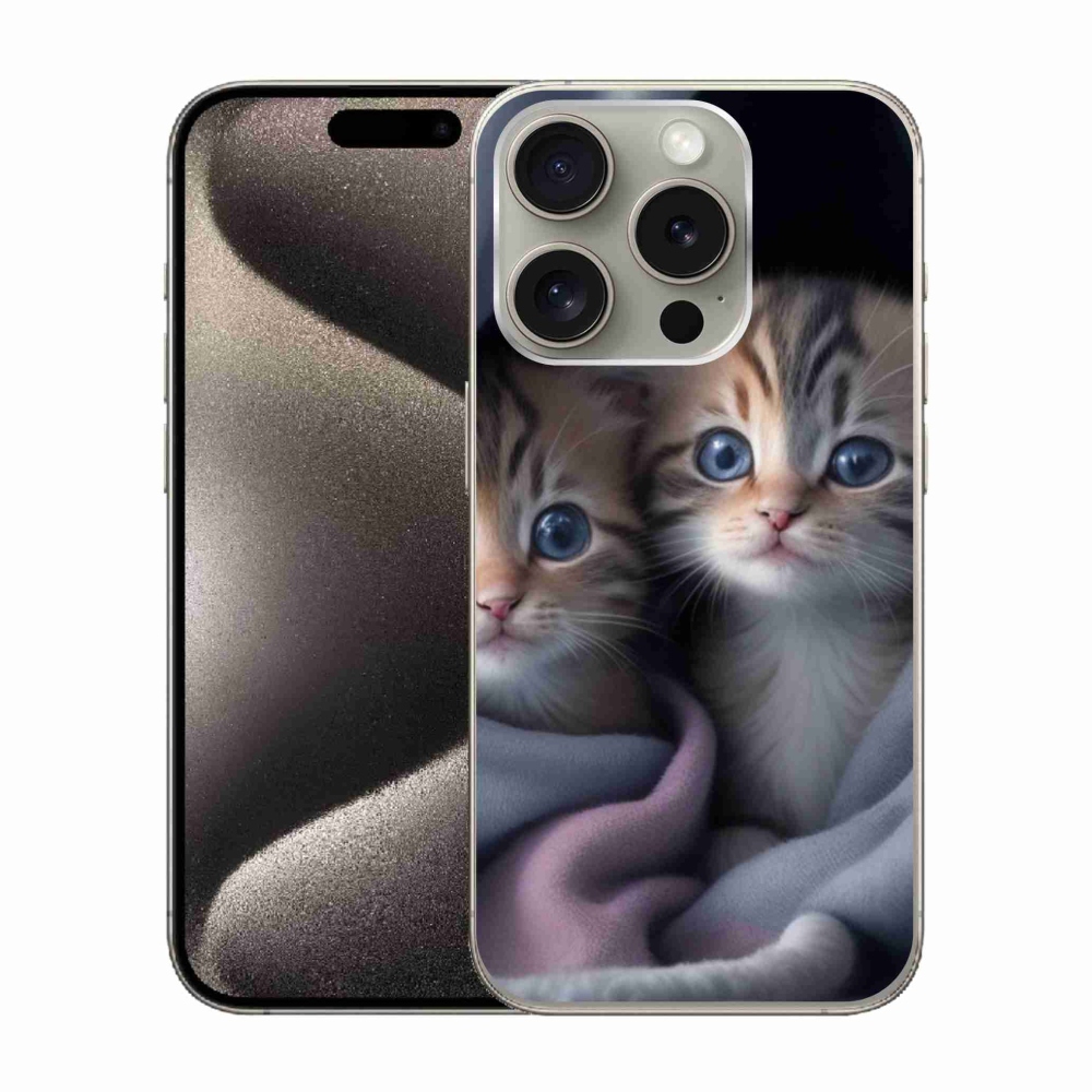 Gélový kryt mmCase na iPhone 15 Pro - mačacie duo 2