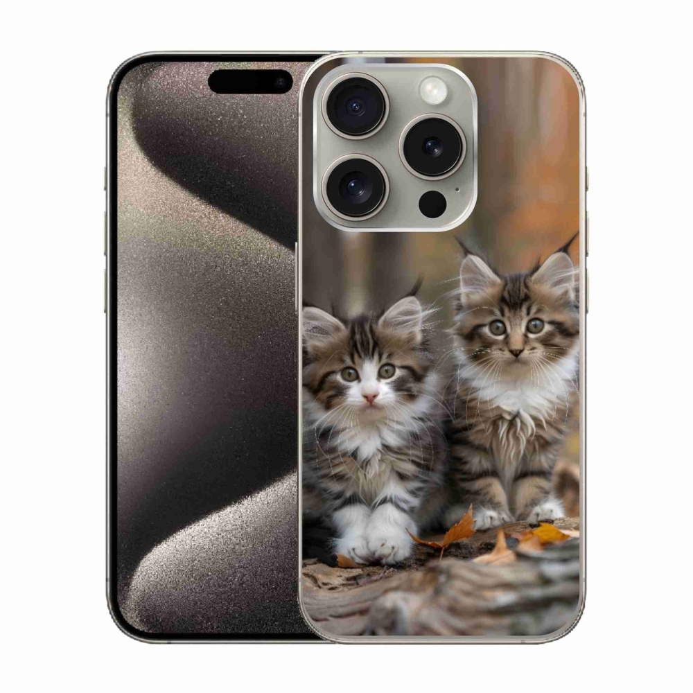 Gélový kryt mmCase na iPhone 15 Pro - mačacie duo 3