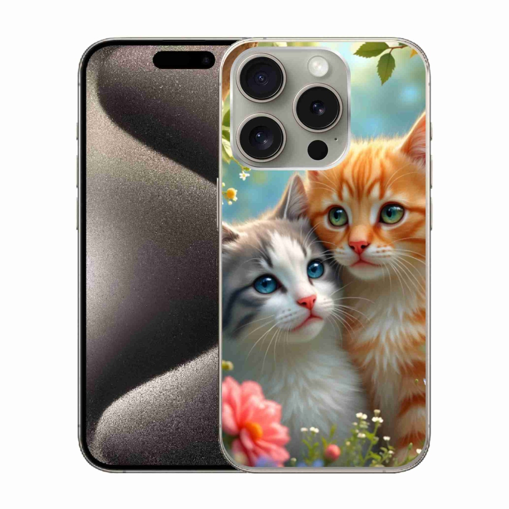 Gélový kryt mmCase na iPhone 15 Pro - mačacia láska 2