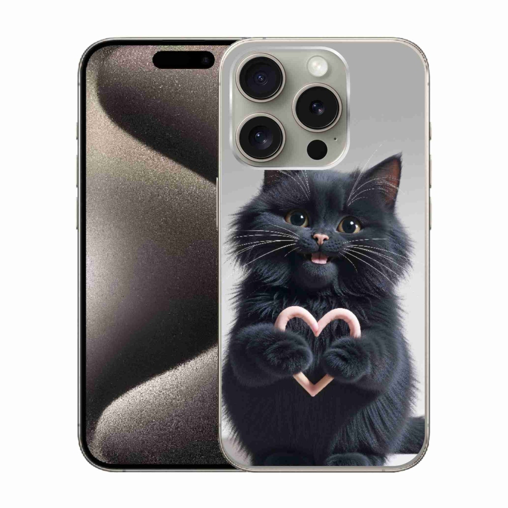 Gélový kryt mmCase na iPhone 15 Pro - mačacia láska 3