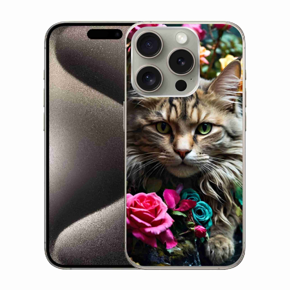 Gélový kryt mmCase na iPhone 15 Pro - mačacie pohľad 2