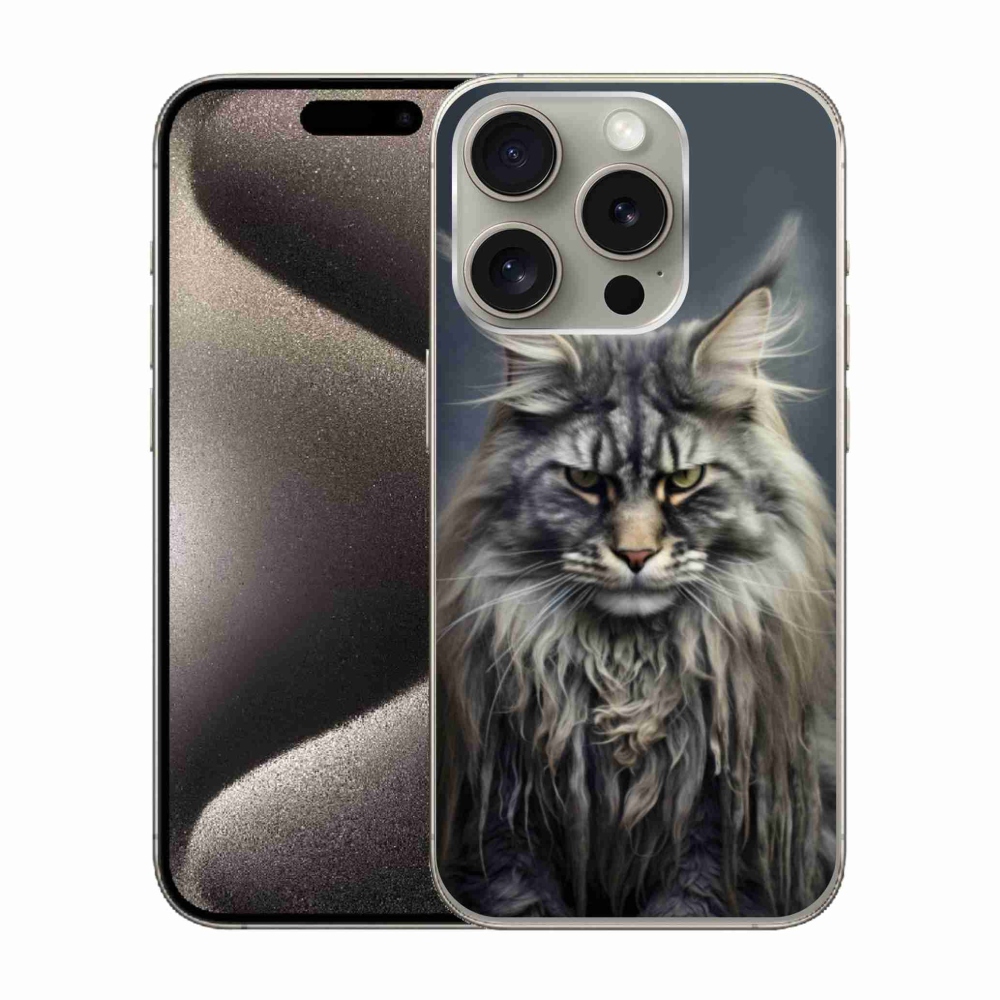 Gélový kryt mmCase na iPhone 15 Pro - mačacie pohľad 4