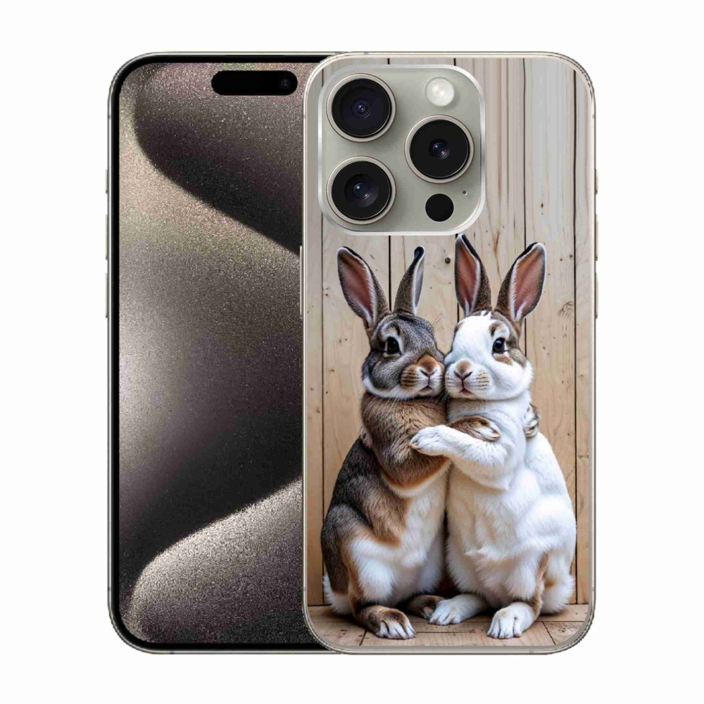 Gélový kryt mmCase na iPhone 15 Pro - králičie pár