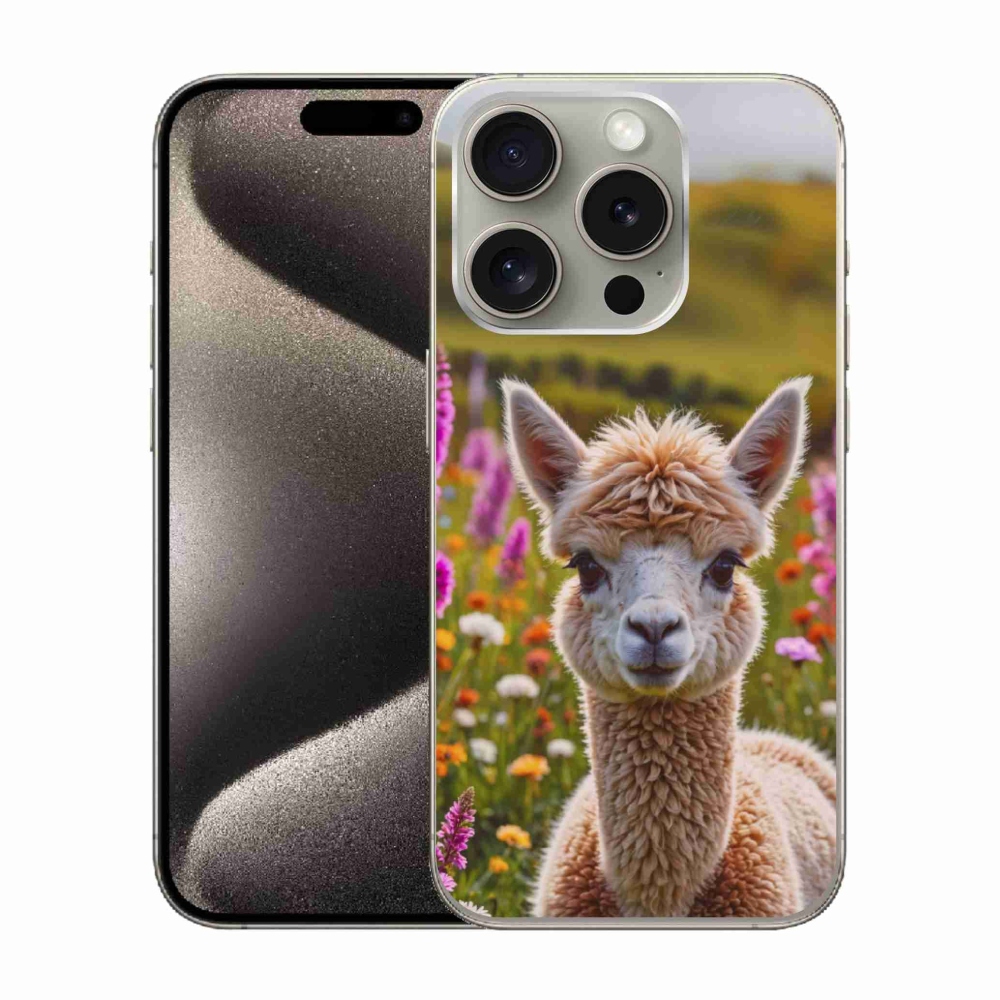 Gélový kryt mmCase na iPhone 15 Pro - lama na lúke