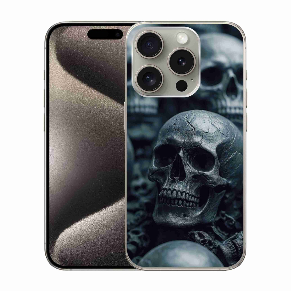 Gélový kryt mmCase na iPhone 15 Pro - lebka 2