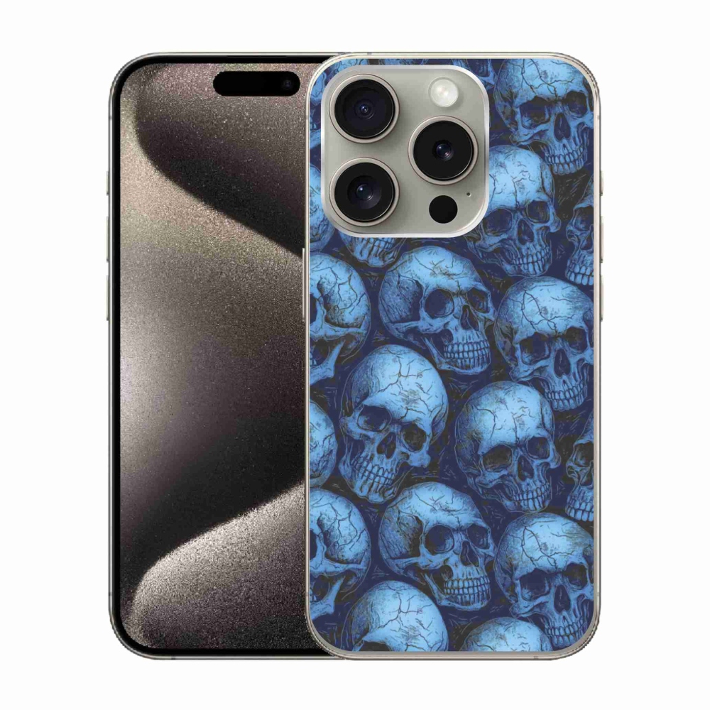 Gélový kryt mmCase na iPhone 15 Pro - lebky