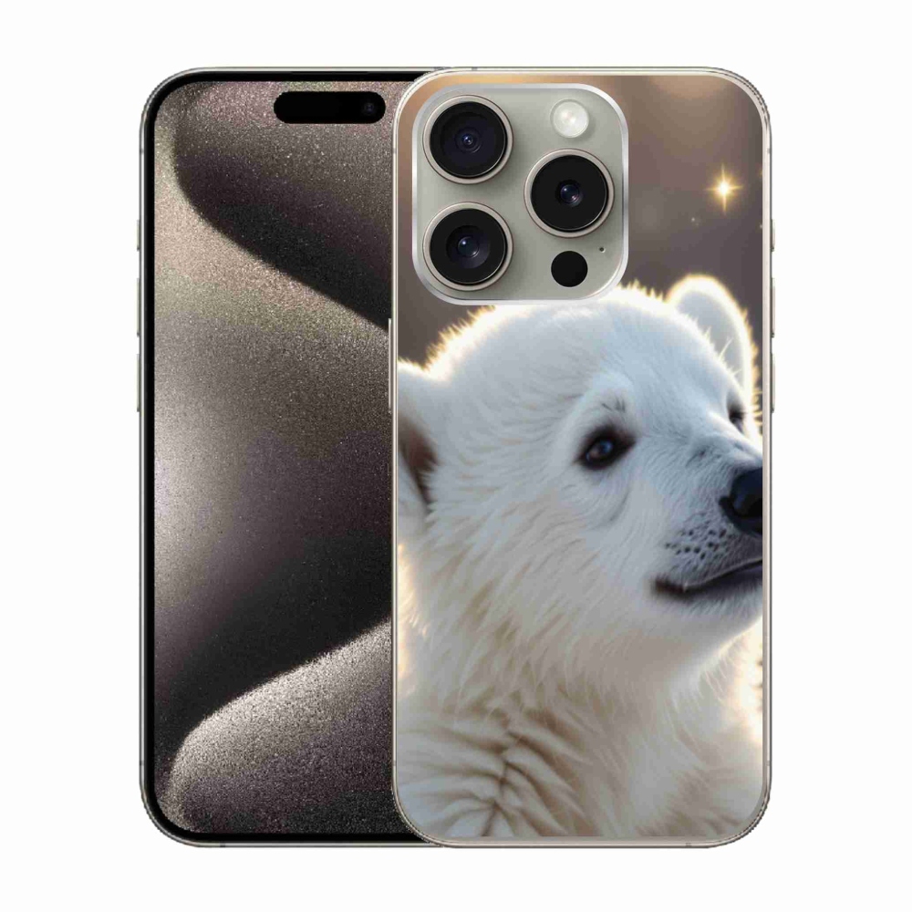 Gélový kryt mmCase na iPhone 15 Pro - ľadový medveď