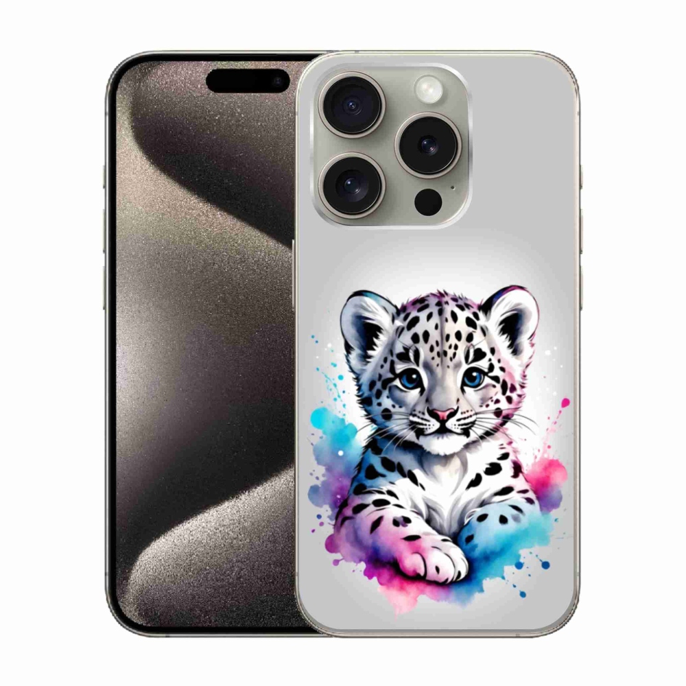 Gélový kryt mmCase na iPhone 15 Pro - leopardej mláďa