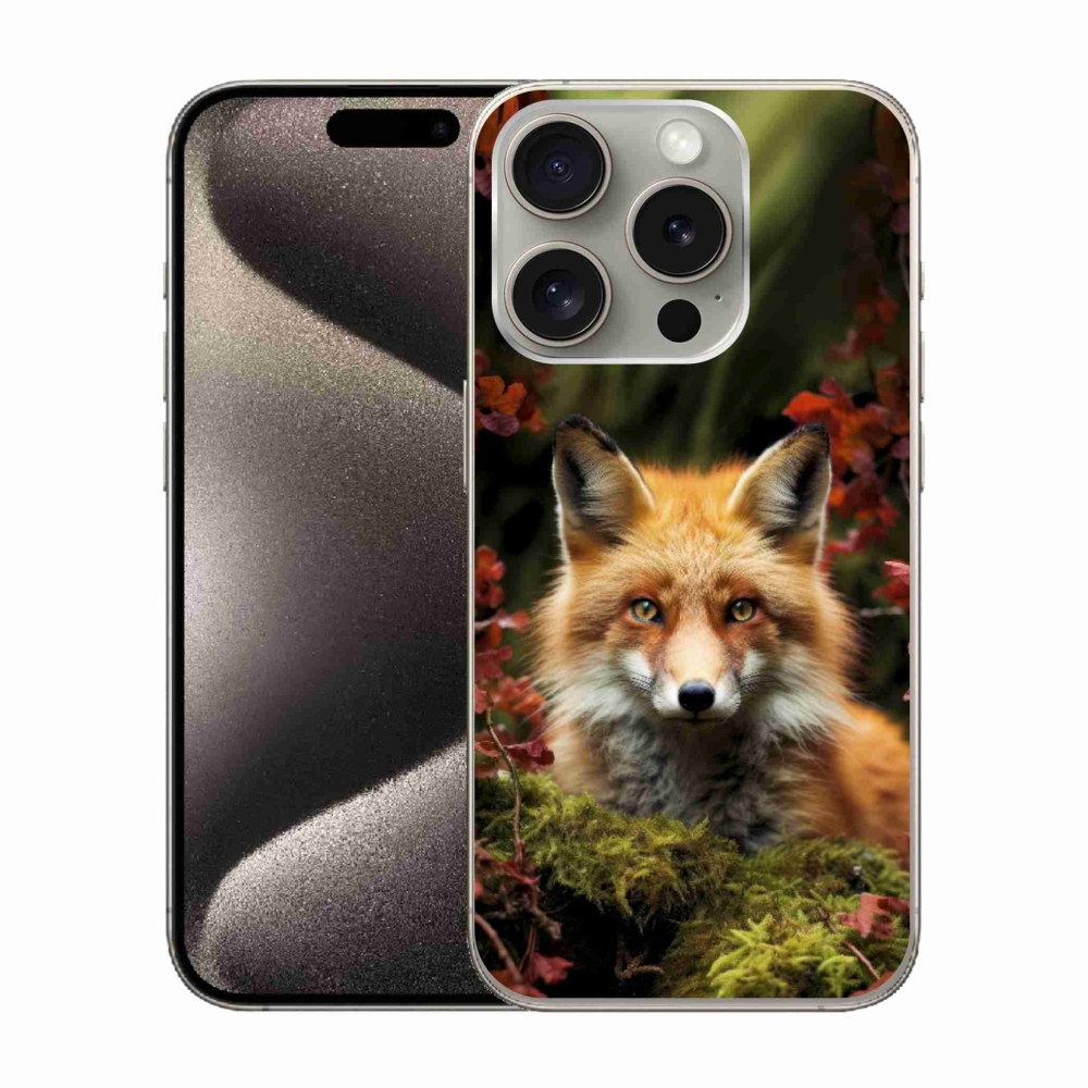 Gélový kryt mmCase na iPhone 15 Pro - líška v lese