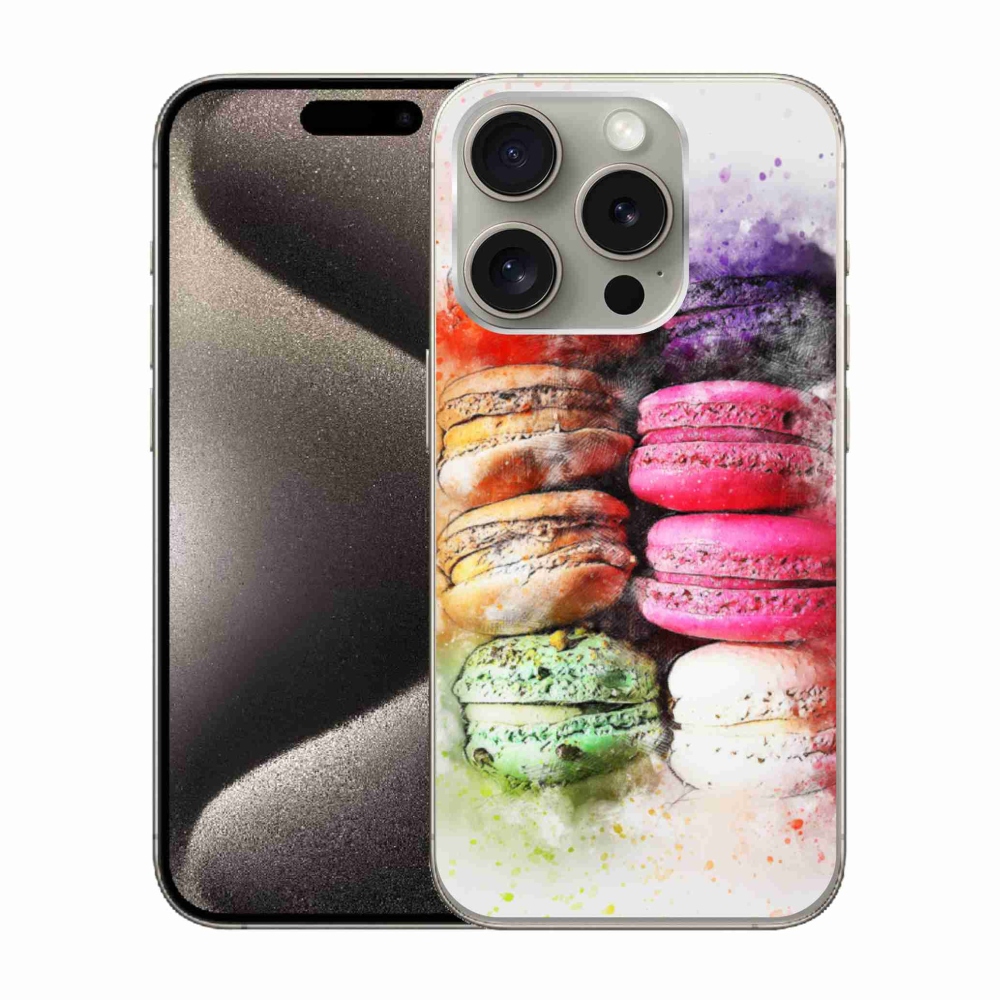 Gélový kryt mmCase na iPhone 15 Pro - makrónky