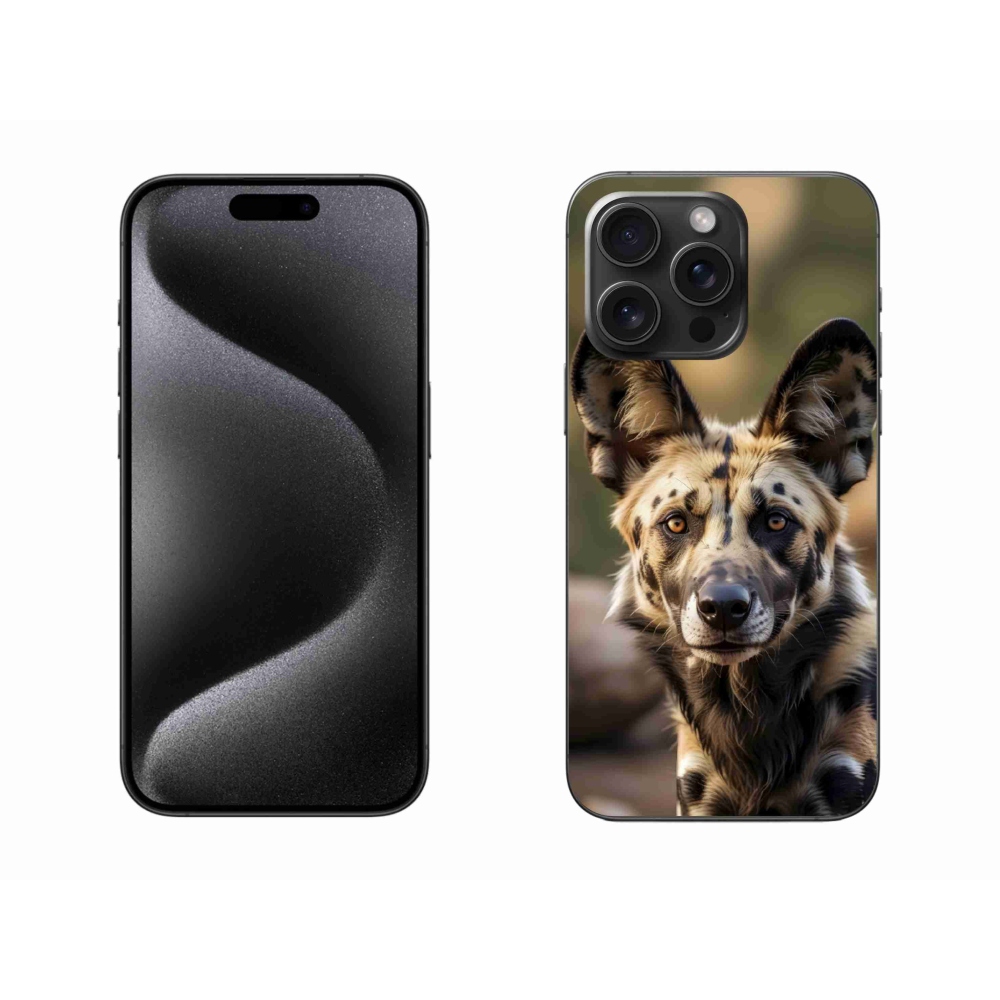 Gélový kryt mmCase na iPhone 15 Pro Max - africký divoký pes