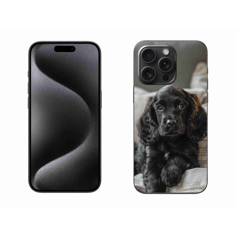 Gélový kryt mmCase na iPhone 15 Pro Max - anglický kokeršpaniel