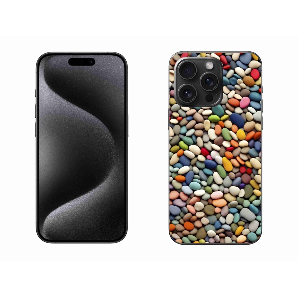 Gélový kryt mmCase na iPhone 15 Pro Max - farebné kamienky 2