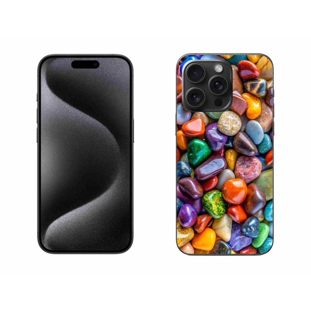 Gélový kryt mmCase na iPhone 15 Pro Max - farebné kamienky