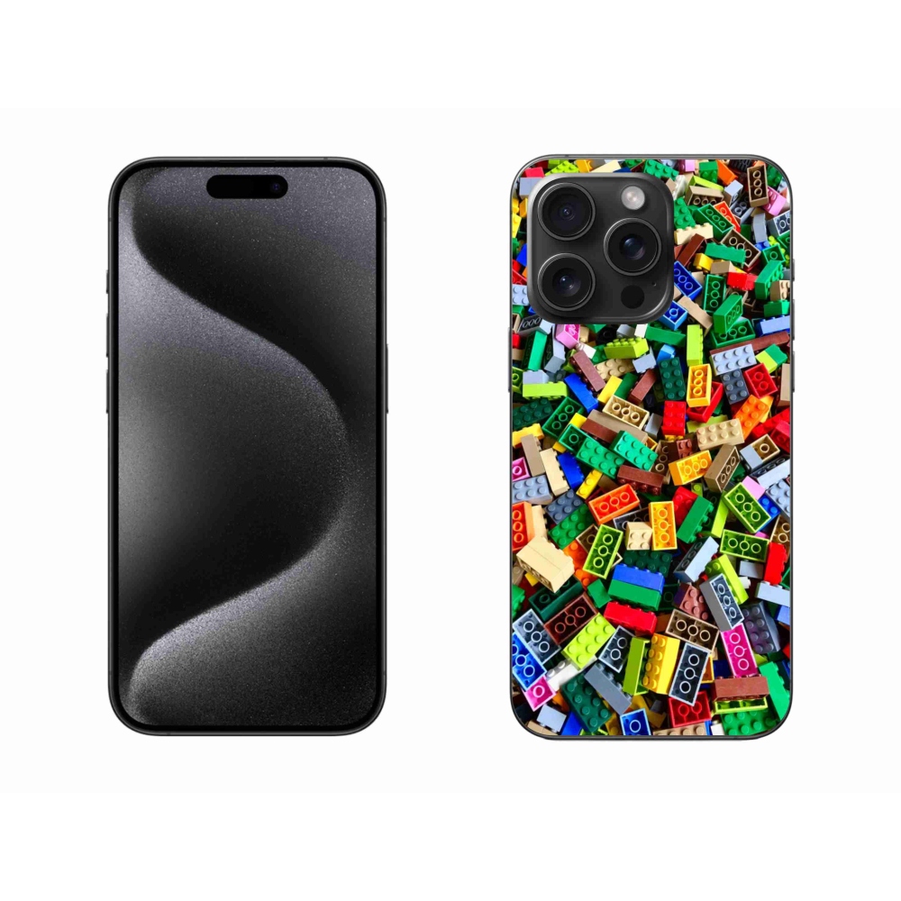 Gélový kryt mmCase na iPhone 15 Pro Max - farebné stavebné kocky