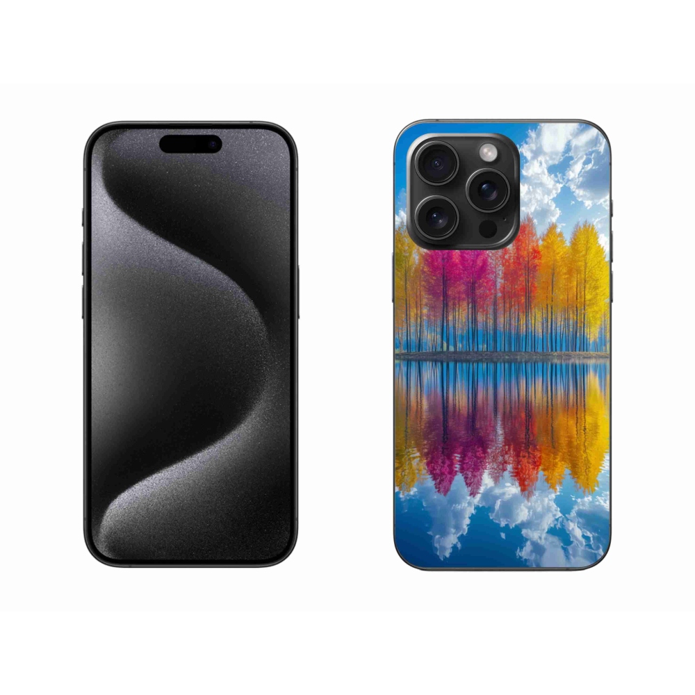 Gélový kryt mmCase na iPhone 15 Pro Max - farebné stromy