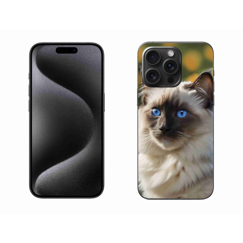 Gélový kryt mmCase na iPhone 15 Pro Max - biely ragdoll