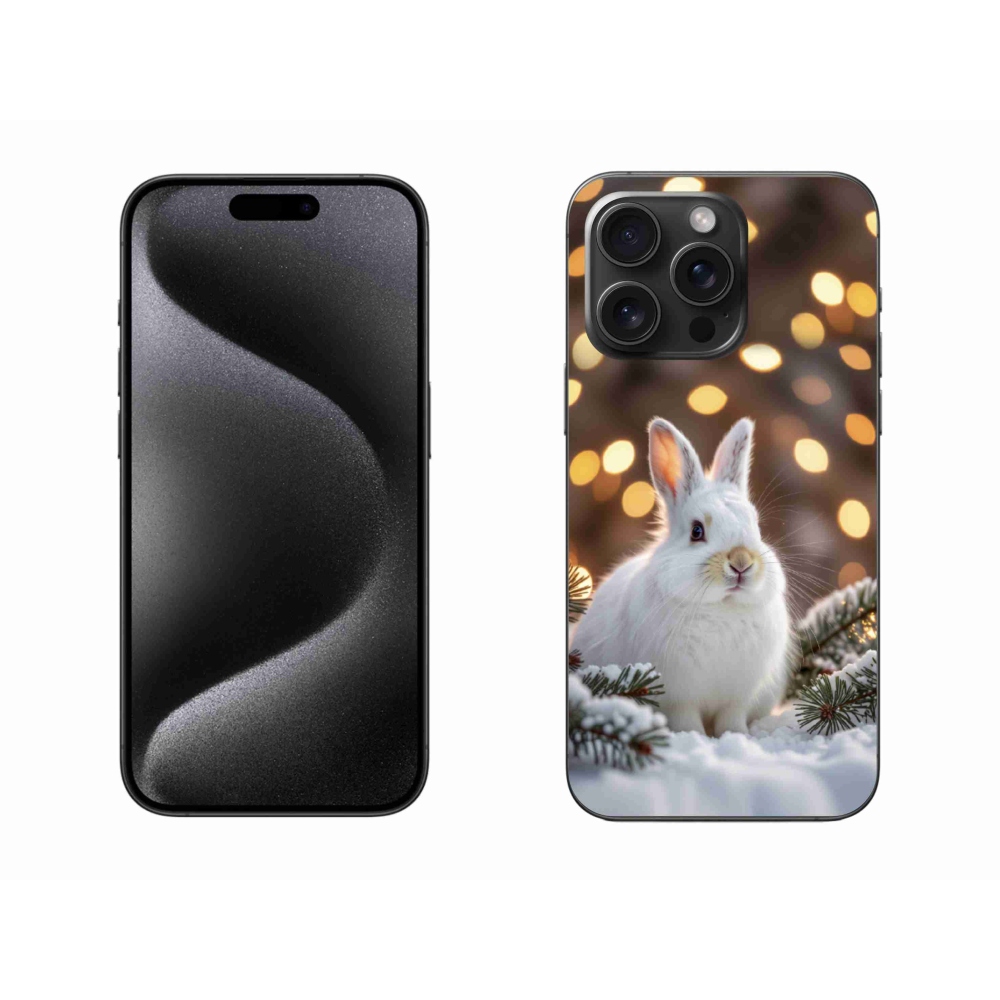 Gélový kryt mmCase na iPhone 15 Pro Max - biely zajac