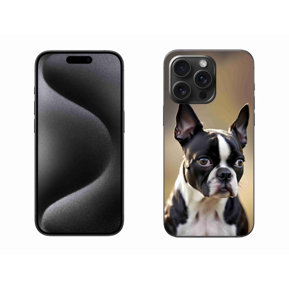 Gélový kryt mmCase na iPhone 15 Pro Max - bostonský teriér