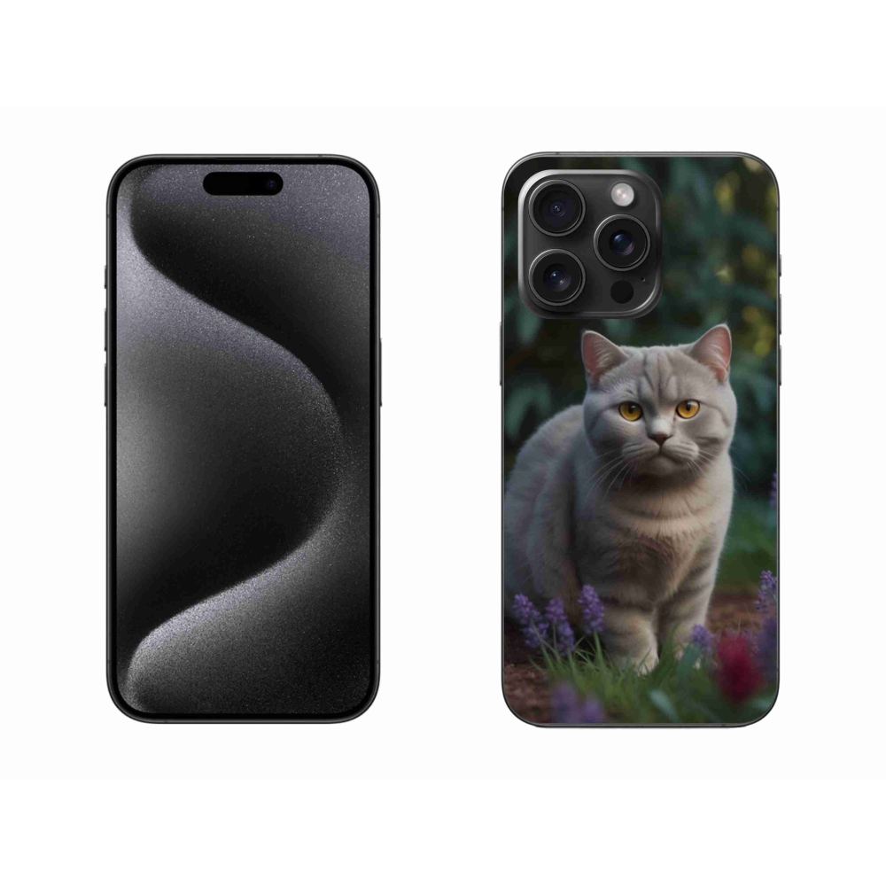 Gélový kryt mmCase na iPhone 15 Pro Max - britská mačka