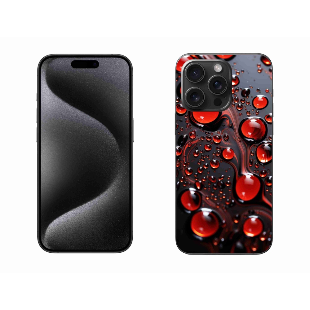 Gélový kryt mmCase na iPhone 15 Pro Max - červené kvapky 2