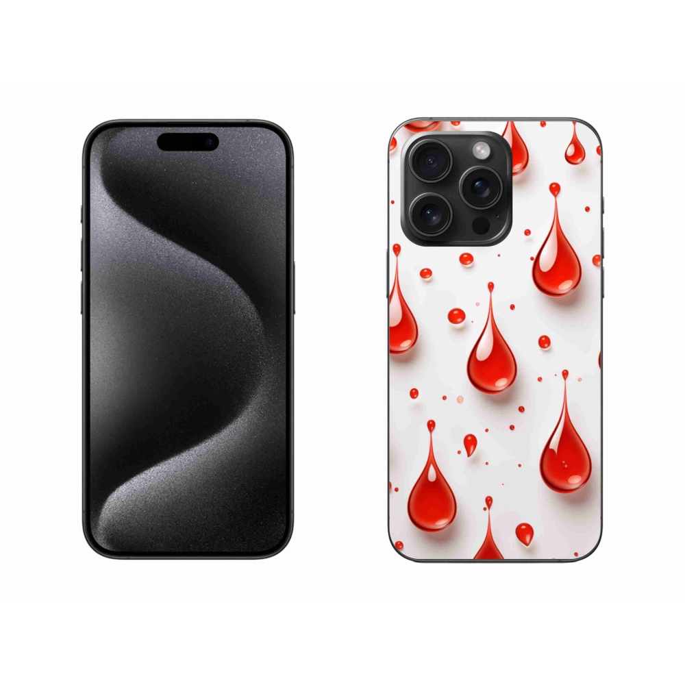 Gélový kryt mmCase na iPhone 15 Pro Max - červené kvapky