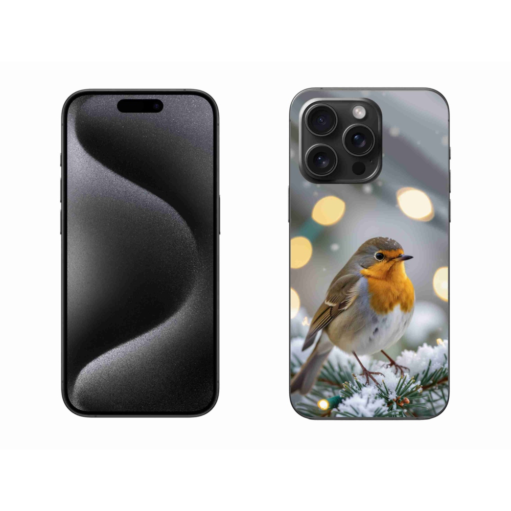 Gélový kryt mmCase na iPhone 15 Pro Max - červienka v zime