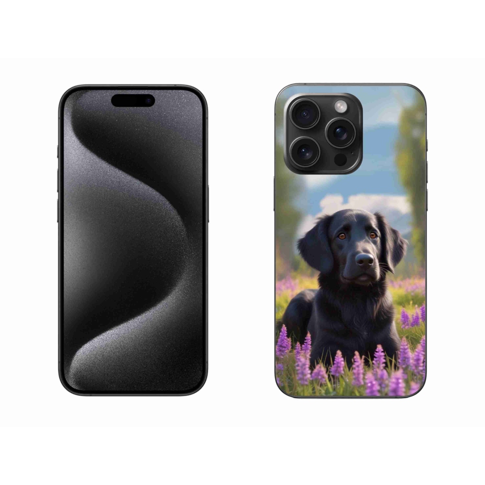 Gélový kryt mmCase na iPhone 15 Pro Max - elegantný čierny retriever