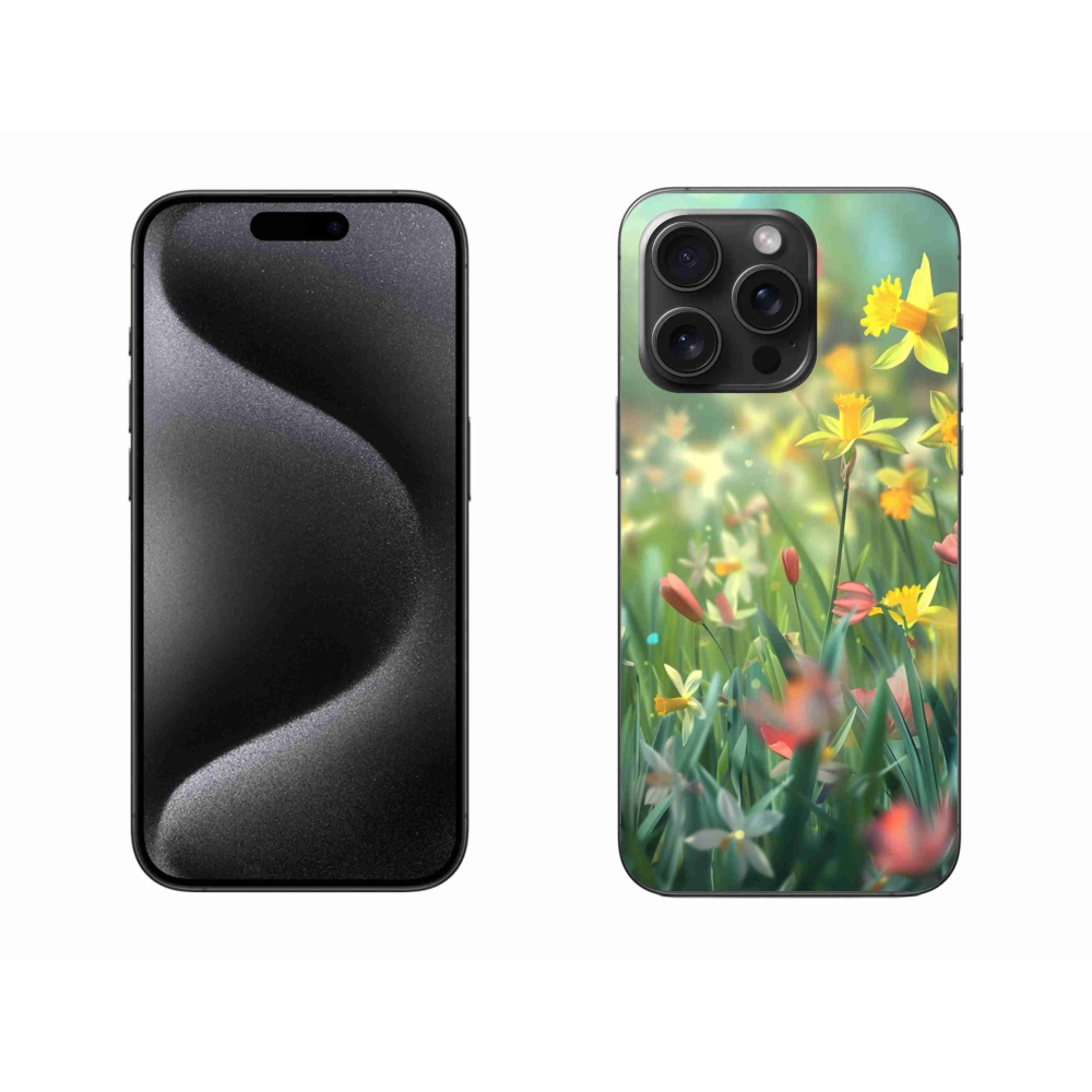 Gélový kryt mmCase na iPhone 15 Pro Max - jarné kvety