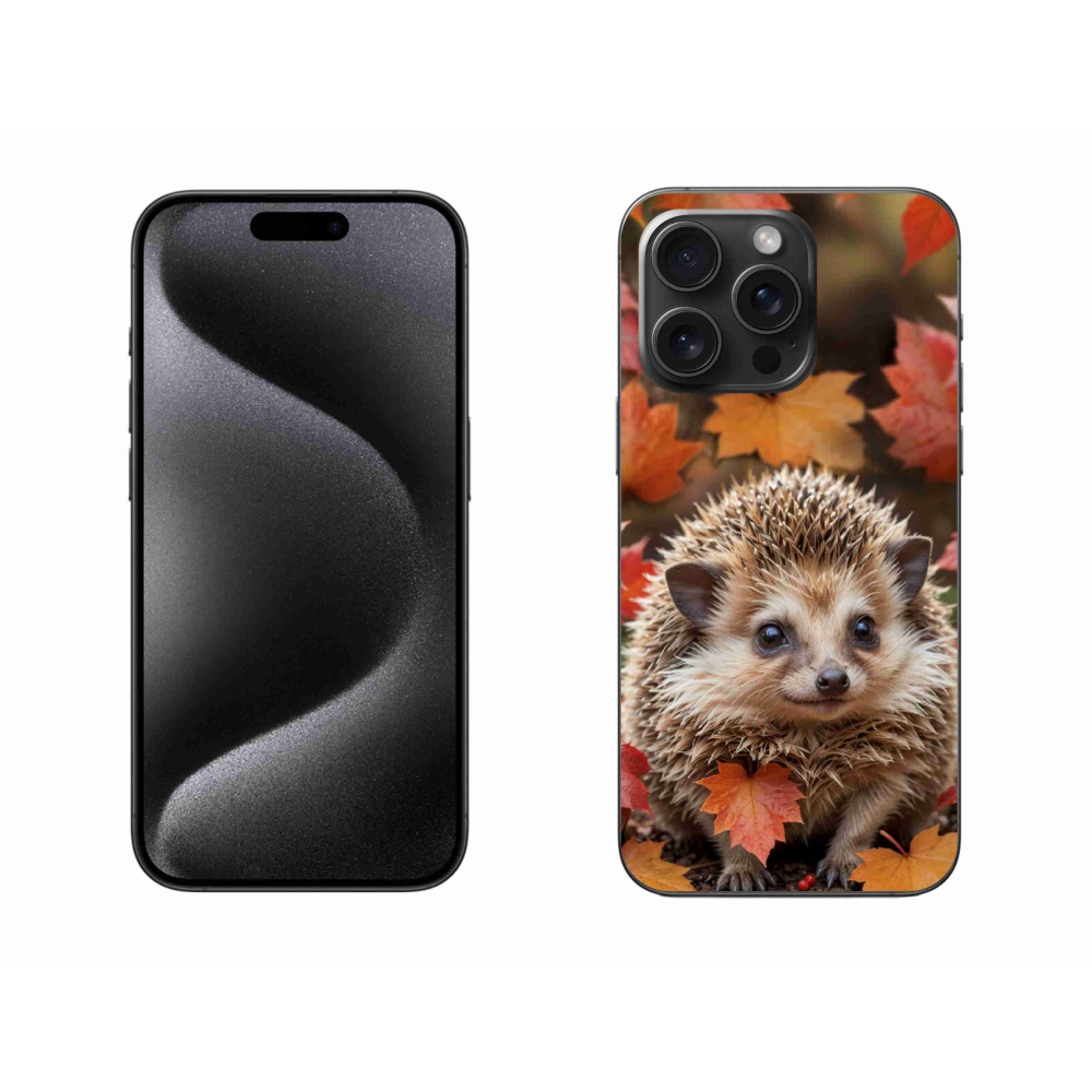 Gélový kryt mmCase na iPhone 15 Pro Max - ježko v lístí