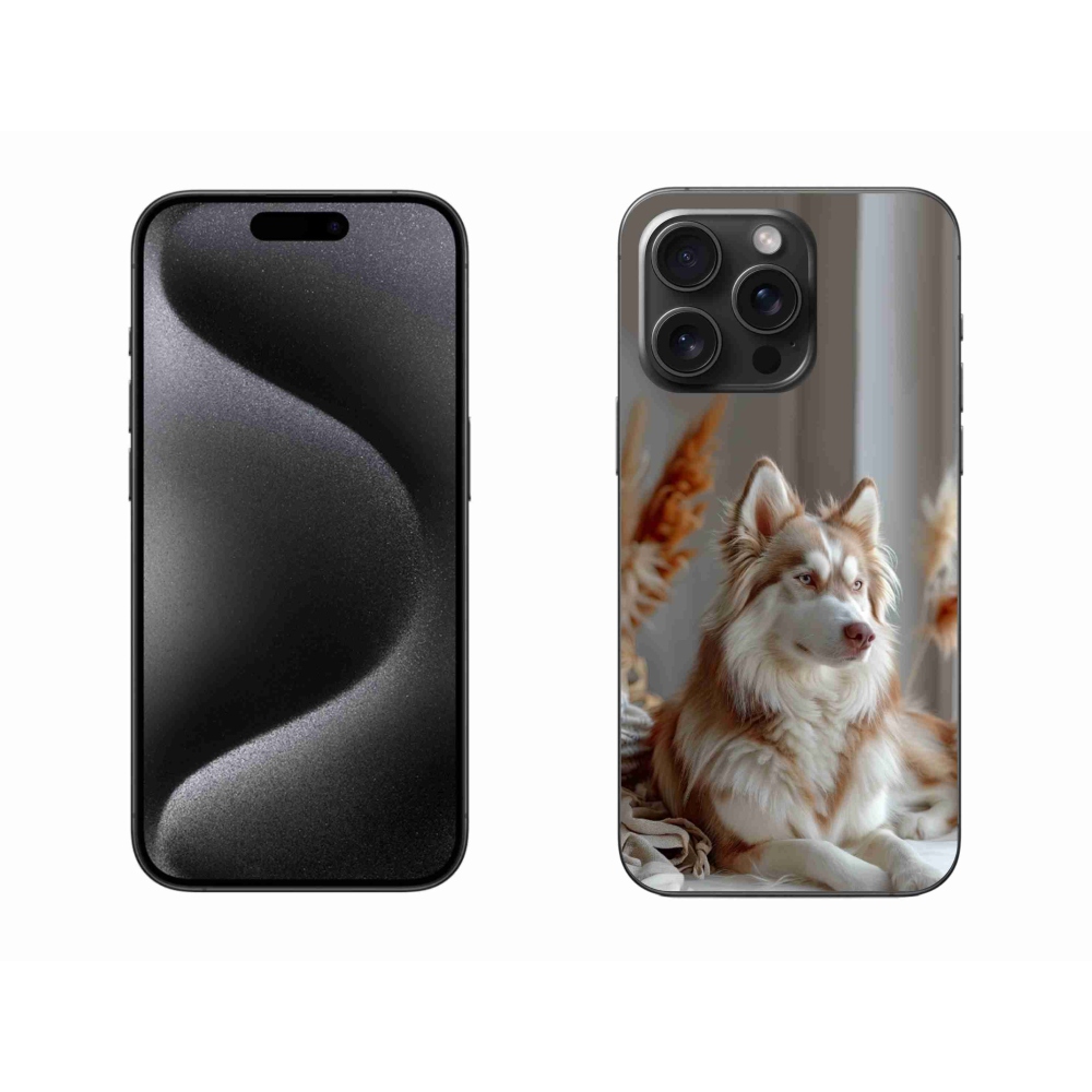 Gélový kryt mmCase na iPhone 15 Pro Max - pokojný sibírsky husky