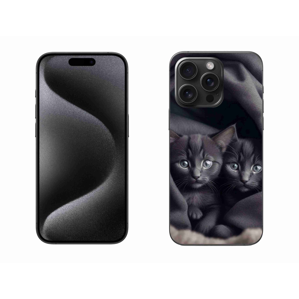 Gélový kryt mmCase na iPhone 15 Pro Max - mačacie duo